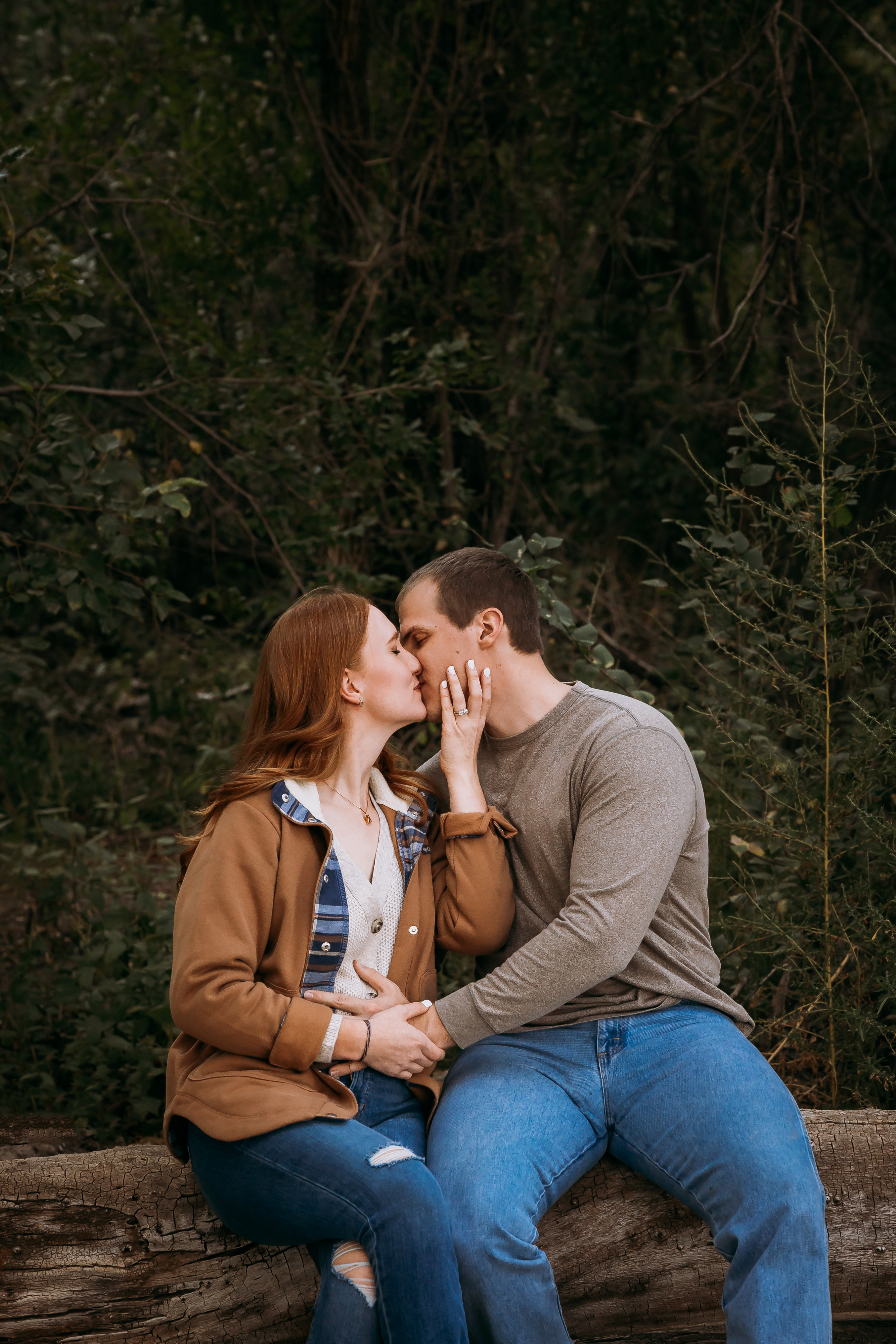 man and woman kissing